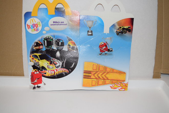 Mcdonald's happy meal laatikko hot wheels