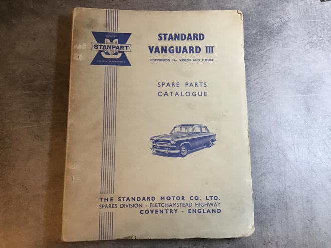 STANDARD VANGUARD III VARAOSALUETTELO 1957