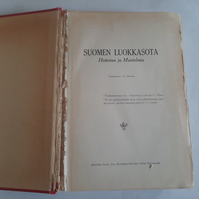 Suomen luokkasota, historiaa ja muiselmia, A Halonen 1928