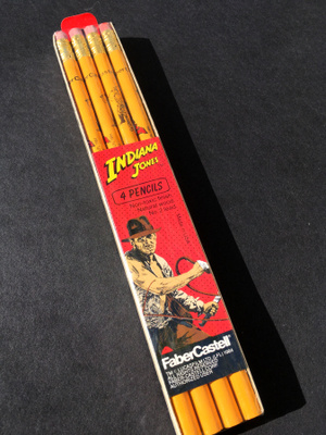 vintage 1984 Indiana Jones kynäpaketti (vielä muoveissa)