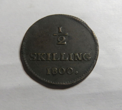 Ruotsi 1/2 skilling 1800