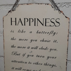 Happiness metallinen kyltti maalaisromanttinen - pikkukuva 2