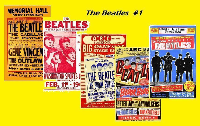 THE BEATLES --- julistesetti 5kpl --- 21cm x 30cm #1