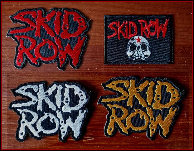 4 kpl erilaisia SKID ROW kangasmerkkejä