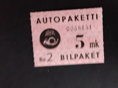 1950 autopakettimerkki 5mk**
