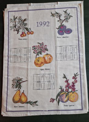 Kalenteripyyhe Vuodelta 1992