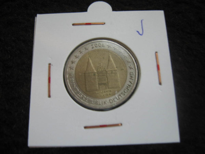 Saksa 2e 2006 erikoisraha Holstentor 'J' - Kierrosta