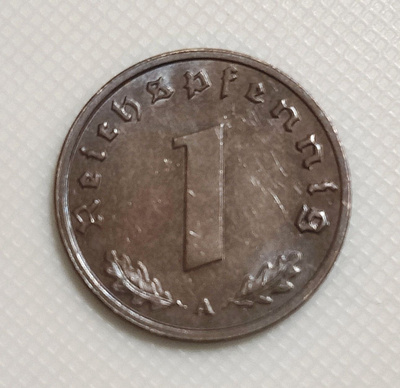 Saksa 1 Pfennig 1939A