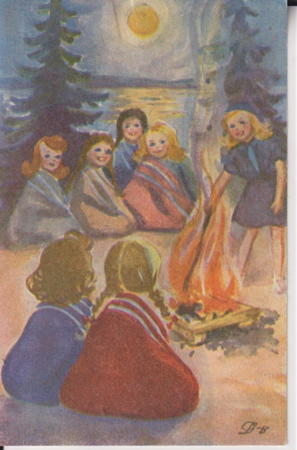 Partio, Tytöt nuotiolla, Doris Bengström, xx,   e34
