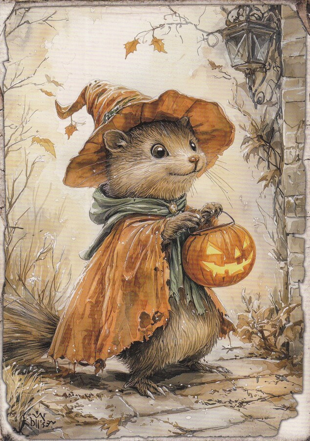 Halloween pikkueläimellä kurpitsa-astia