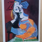 Pablo Picasso: Kyynärpäähänsä nojaava nainen lepää, ei p. - pikkukuva 1