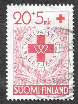 Punainen risti 1951 20+5mk (LAPE 394) O