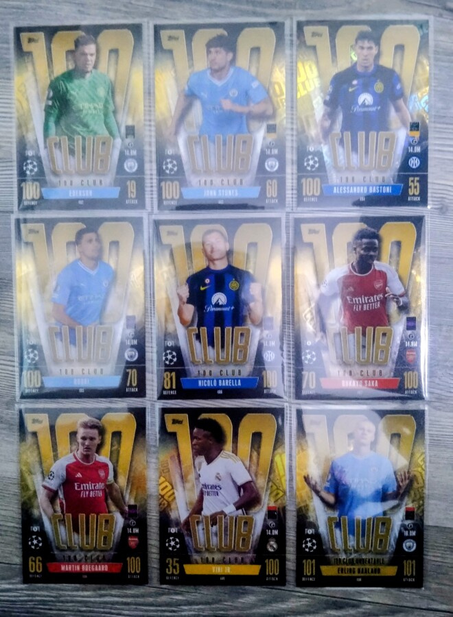 Topps 100 Club kaikki 9 kappaletta