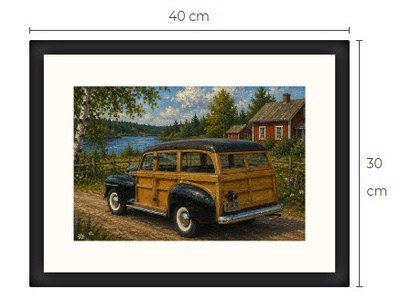 Uusi Ford Woody art print 30 cm x 40 cm