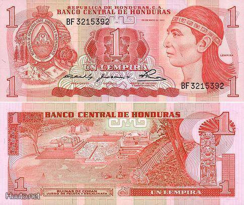 Honduras 1 Lempira v.1980 (P-68a) UNC