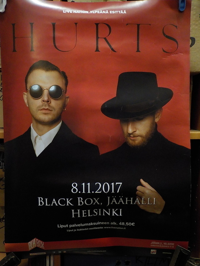 HURTS BLACK BOX JÄÄHALLI HELSINKI 8.11.2017 KEIKKAJULISTE