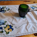Kirjailtu, vanha orvokkiliina 45 x 63cm - pikkukuva 3