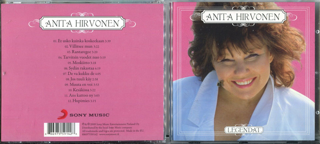 ANITA HIRVONEN . CD-LEVY . LEGENDAT
