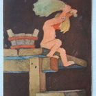 Vanha kortti, poika saunoo,  taitelija Lauri Santtu v. 37 - pikkukuva 2