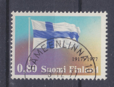 1977 Itsenäisyys 0,8 mk loistoleimalla.