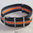 Nato 22mm  musta/kapea harmaa/oranssi ranneke - pikkukuva 4