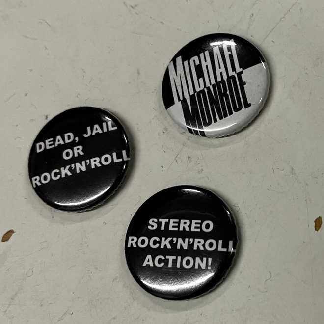 MICHAEL MONROE 3 x Pinback Buttons Pre Sensory Overdrive era