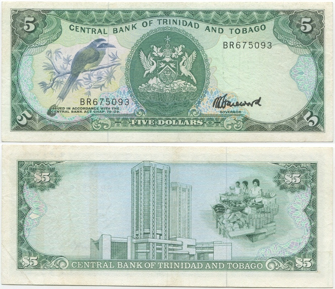 Trinidad and Tobago 5 Dollars 1985 (P-37c) BR675093 ALE!