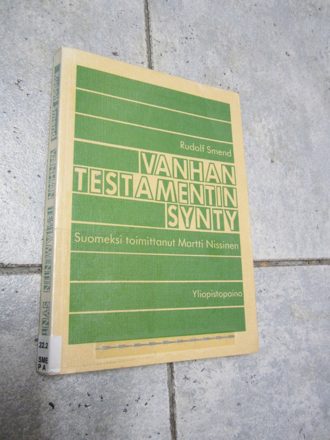 Smend, Rudolf 1989: Vanhan testamentin synty