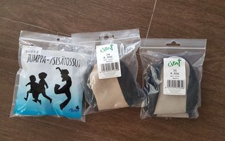 Lasten jumppatossuja (3 kpl), koot 33, 34, 35