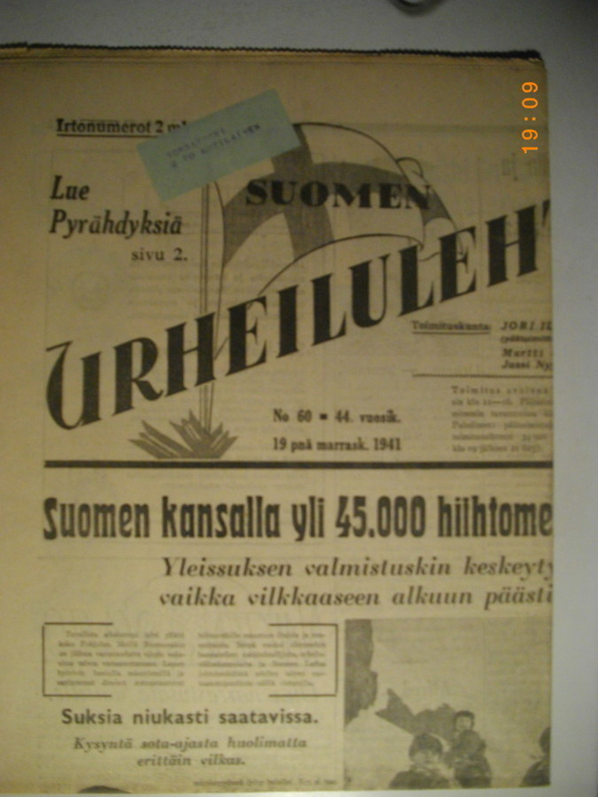 Suomen Urheilulehti Nro 60/1941 (15.3)