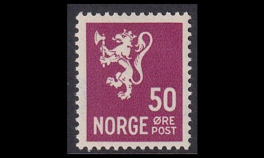 Norja 189 ** Leijona vesil. 50 öre (1937)