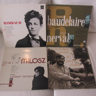 Poètes actuels Baudelaire, Milosz Rimbaud KERÄILY! 4 LP runo