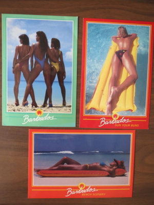 Barbados 1980-luku kolme rantamaisemakorttia