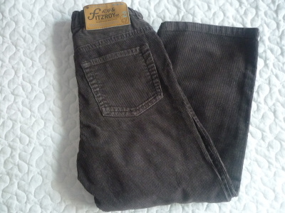 H&M tummanruskeat samettihousut kokoa 116cm