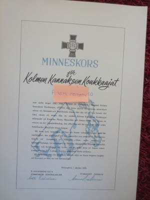 8--Divisioonan Ristin Myöntökirja  Ruotsin kielinen