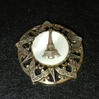 Vintage Torre Eiffel simpukka solki rintakoru rintaneula - pikkukuva 1