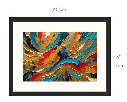 Uusi abstrakti Art Print paspis & kehys 30 cm x 40 cm