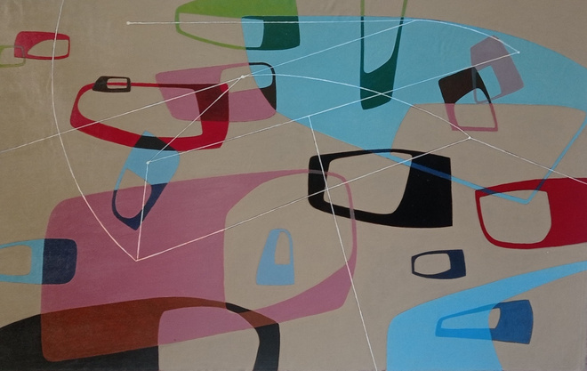 Rytmi (akryylimaalaus kankaalle 135 cm x 86 cm)
