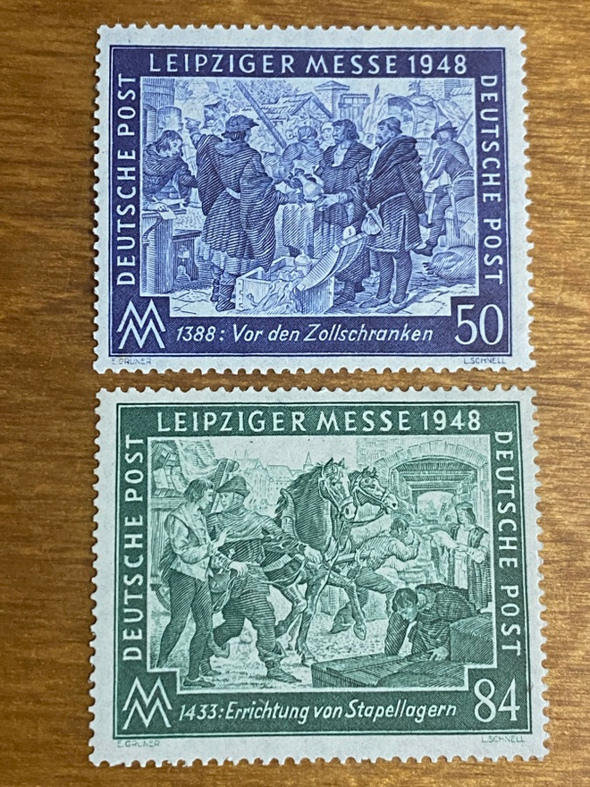 SAKSA 1948 LIITTOUTUNEET YHTEISET LEIPZIGIN MESSUT PARI**