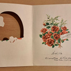 Kukkakori äidille, aukollinen taittokortti,  kulkenut 1957 - pikkukuva 2