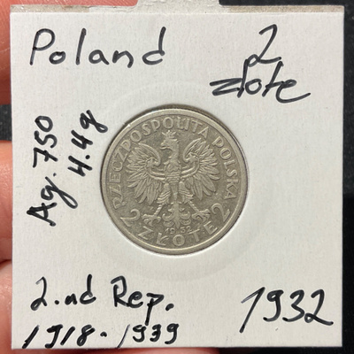 Puola 2 zlote 1932. Ah.750, 4.4g