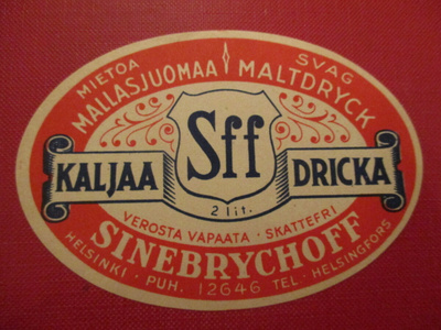 VANHA OLUTETIKETTI - KALJAA SFF FINLAND (K14-S47)