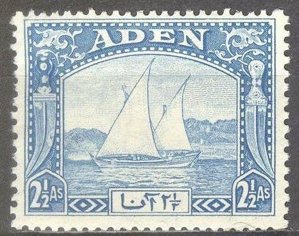 (SA0490) ADEN, 1937 (Dhow, 2½a., blue). Mi # 5. MH*