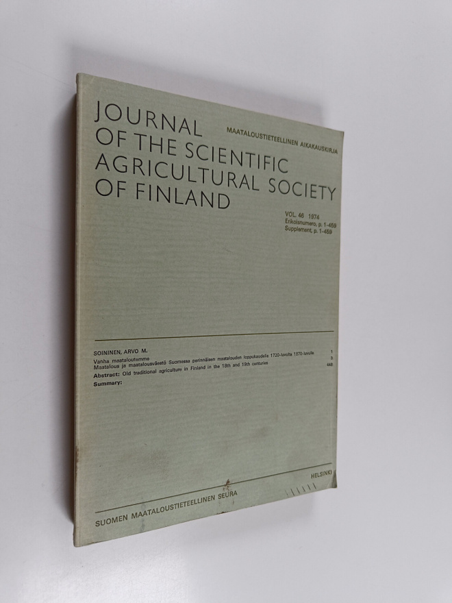 Journal of the Scientific Agricultural Society of Finland...