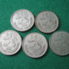 5 kpl 1 mk 1964-1968 - hopeamarkat - pikkukuva 1