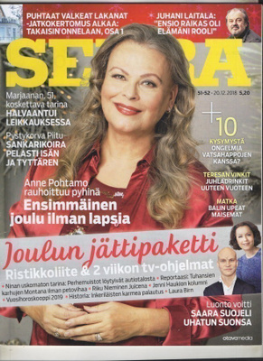 Seura n:o 51/52 2018 Miss Suomi. Laura Birn. Nina. Jari.