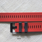 22mm Silikoni urheiluranneke musta/punainen - pikkukuva 2