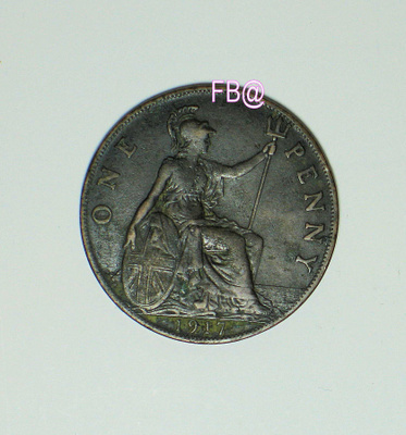 1917 Iso-Britannia one penny George V. 1 penni
