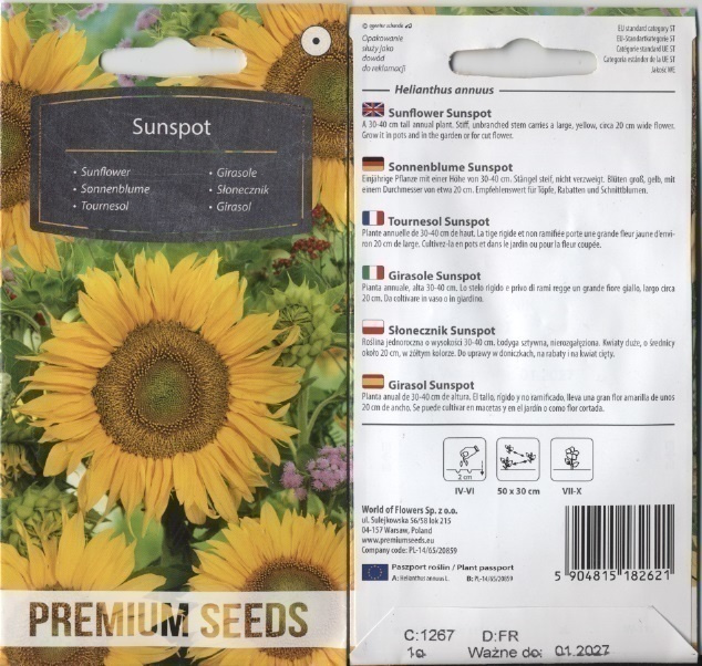 Auringonkukka 'Sunspot' - siemenet #