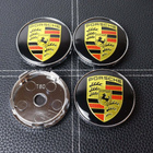 Porsche vannekeskiöt – Vakiologo, Kulta-Musta – 60mm (4kpl - pikkukuva 2